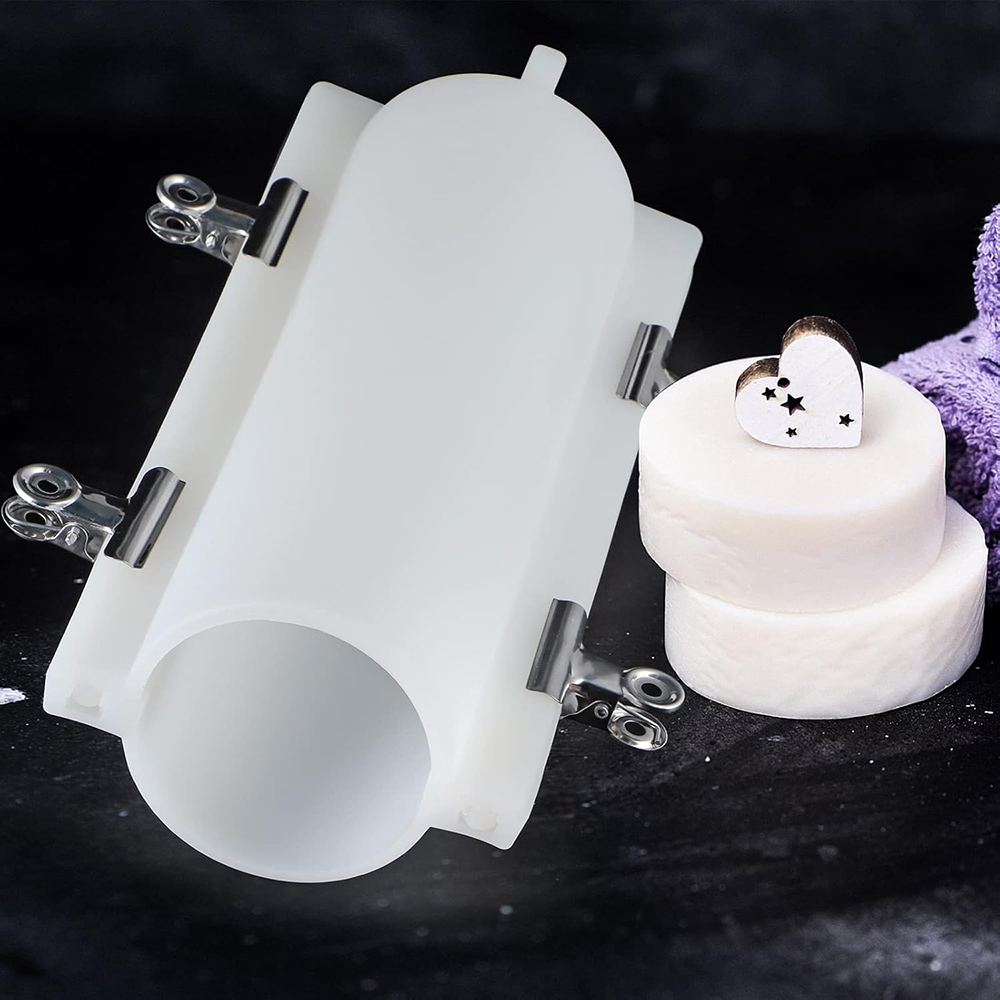 Soap Making Youtube - Große Zylinder-Seifenform mit Clips, 1000ml Silikon-Säulenform,