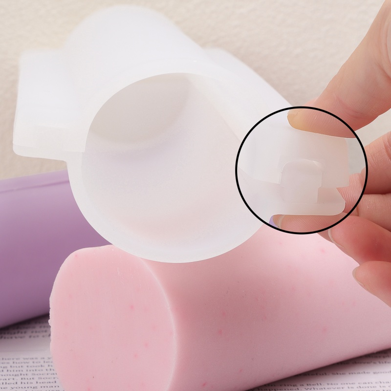 Soap Making Youtube - Lange Herz-Säulen-Silikonform für Seifenstücke, runde Seifenröhrenform,