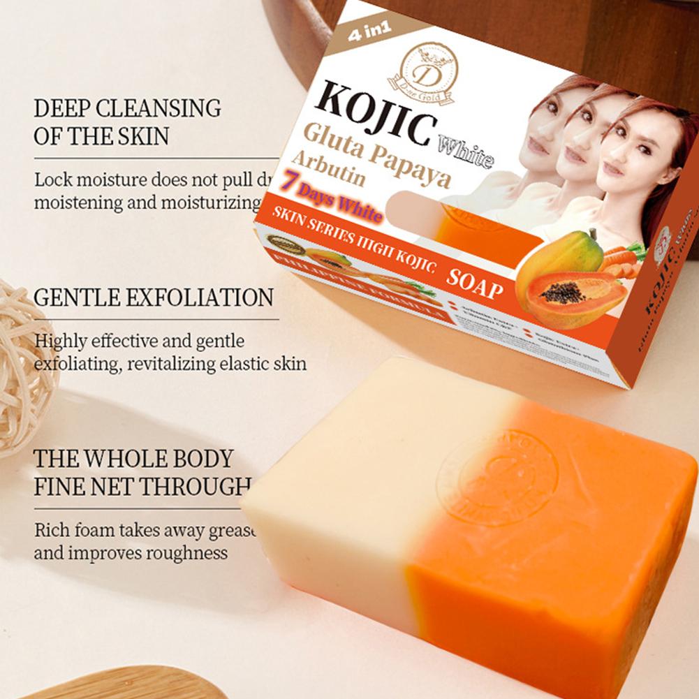 Soap Making Oils - 160g Papaya-Kojic-Säure-Ölseife, Vitamin-C-Reinigungsbad, feuchtigkeitsspendende, handgemachte Seife