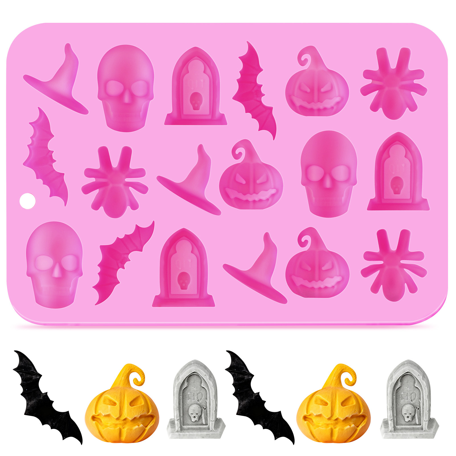 Soap Making Designs - Halloween-Schokoladenform aus Silikon, DIY-Backform für Süßigkeiten,