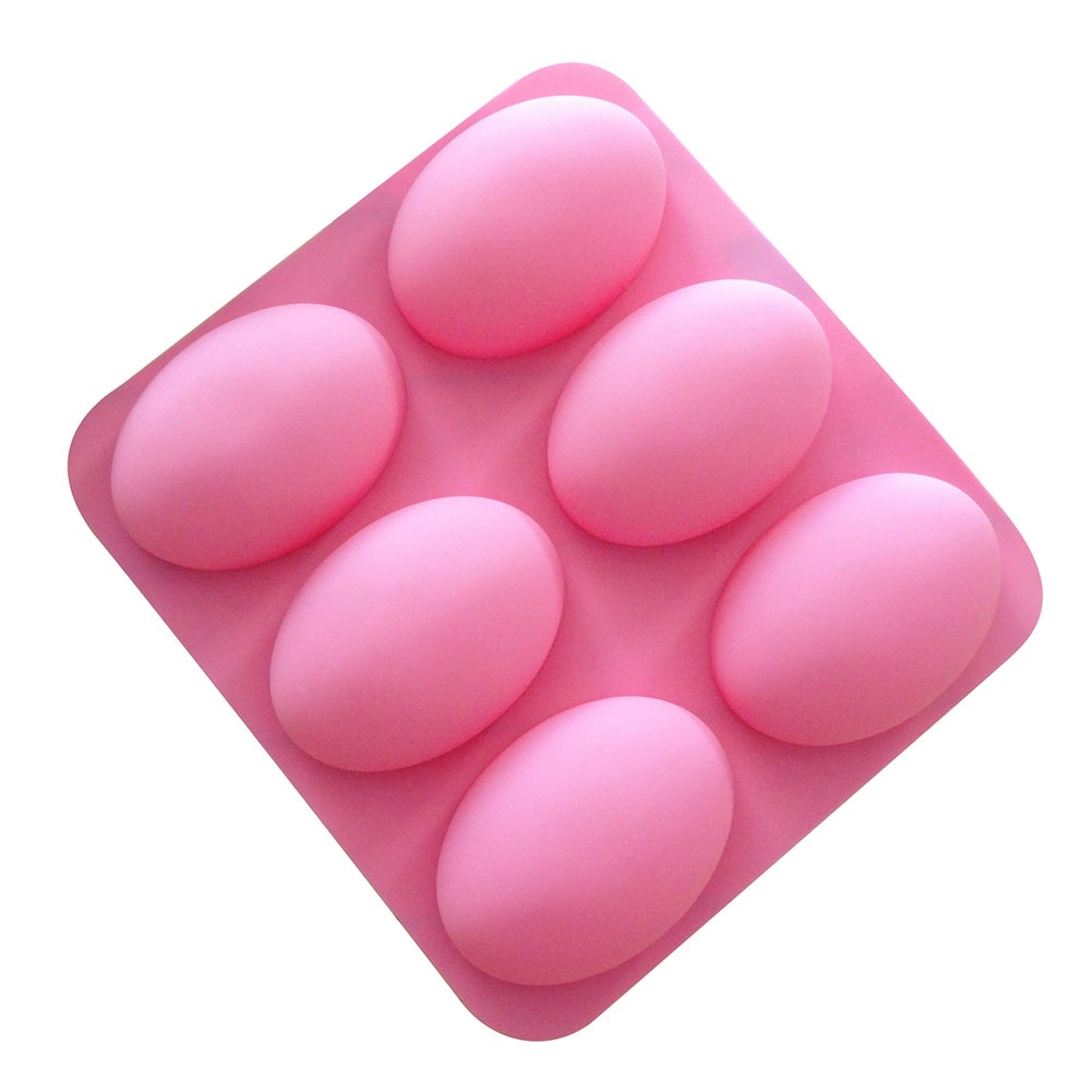 Soap Making Instructions - Multifunktionale ovale Silikon-Seifenform mit 6 Mulden
