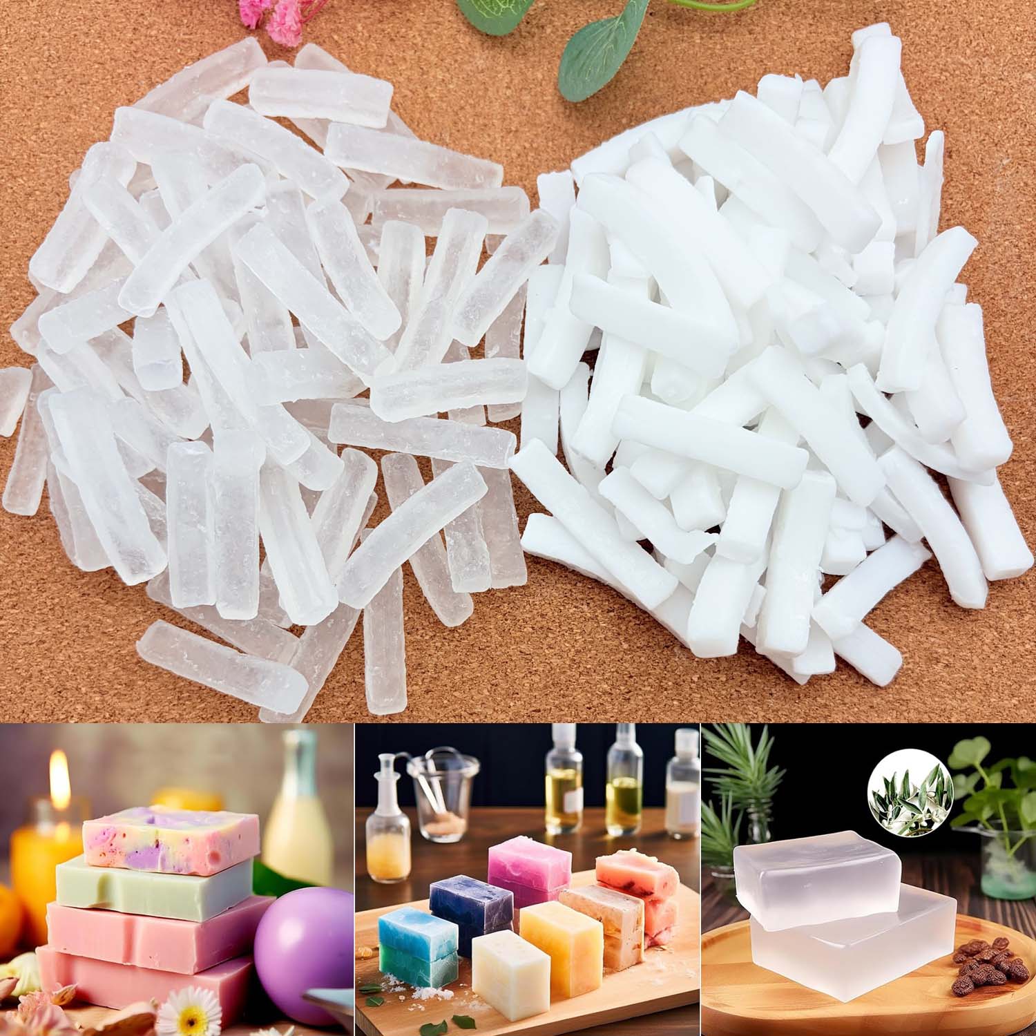 Soap Making Kit Organic - 250 g klare Seifenbasis, Seifenherstellungs-Basis, Bastelset,