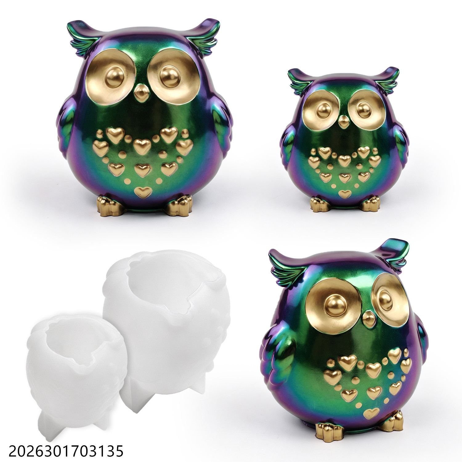 Soap Making Designs - Eulen-Silikonform 3D Vogelform-Set für DIY Epoxidharz