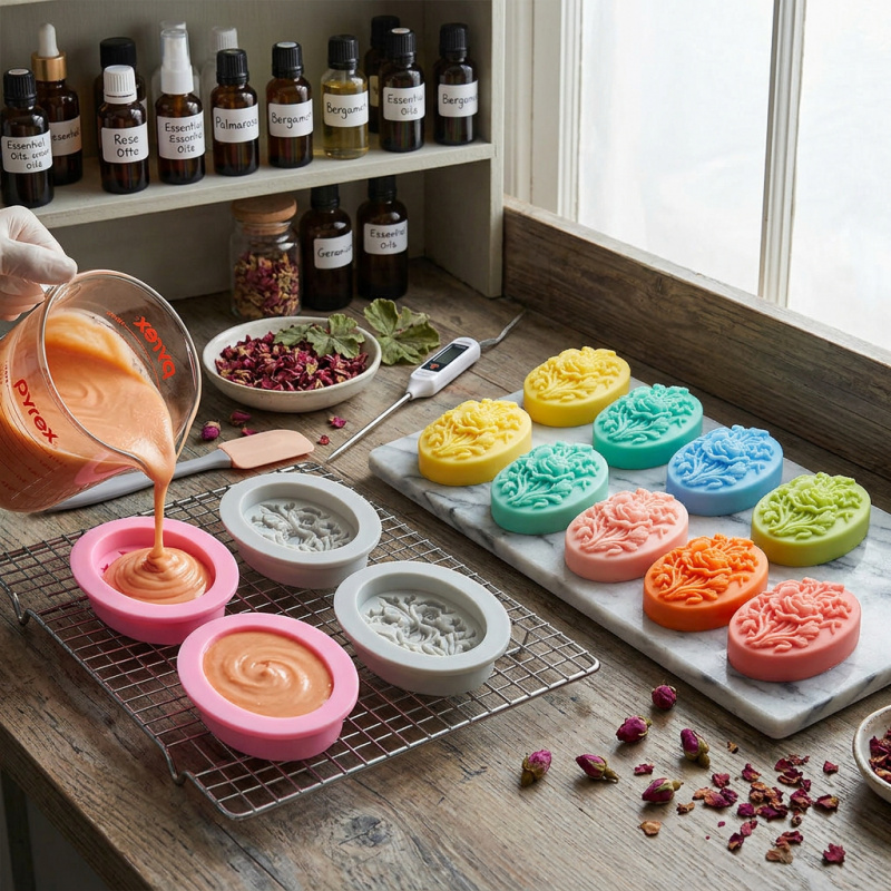 4 Silikonformen in Blumenform, – Soap Making Designs Bewertung und Preis