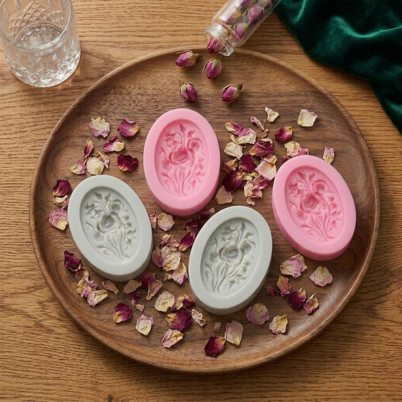 4 Silikonformen in Blumenform, – Soap Making Designs Bewertung und Preis